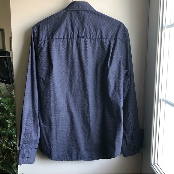 Point Zero Luxury blue polka dot button shirt - Picture 7 of 10